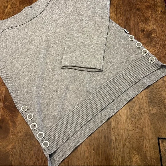 Anthropologie Fresnel Pullover Nautical Buttoned Sweater Size XS Gray - Picture 6 of 16